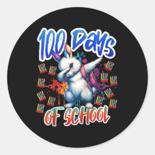 100th Day Funny Outfit Teacher &amp; Student 100 D Classic Round Sticker