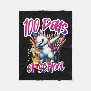 100th Day Funny Outfit Teacher & Student 100 D Fleece Blanket