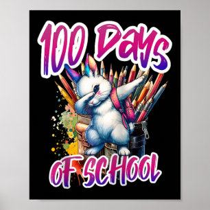 100th Day Funny Outfit Teacher & Student 100 D Poster
