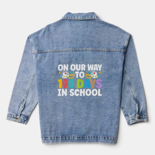 100th Day Grade School Teacher  2  Denim Jacket