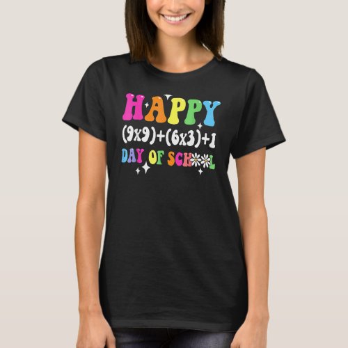 100th Day Math Teacher Math Formula Happy 100 Days T_Shirt