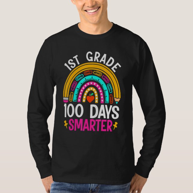 100th Day Of 1st Grade Teacher Kids 100 Days Smart T-Shirt (Front)