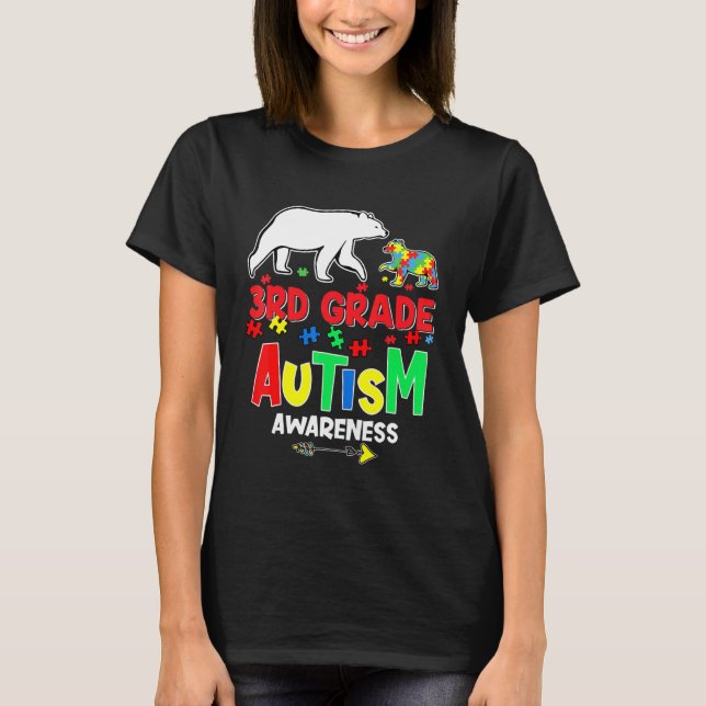 100th Day Of 3rd Grade Teacher Autism 100 Days Sma T-Shirt (Front)