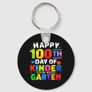 100th Day Of Kindergarten 100 Days For Teacher Kid Keychain