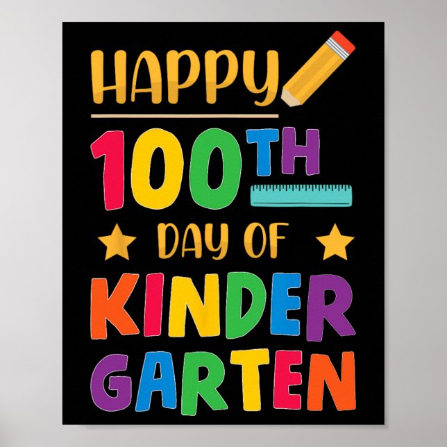 100th Day Of Kindergarten Cute School Student  Poster (Front)