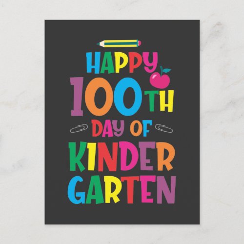 100th Day of Kindergarten Kid Teacher Children Postcard