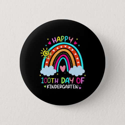 100th Day Of Kindergarten School Rainbow 100 Days  Button
