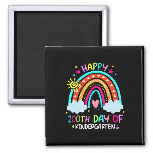 100th Day Of Kindergarten School Rainbow 100 Days  Magnet