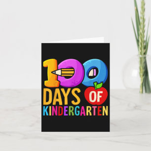 100th Day Of Kindergarten Teacher 100 Days Smarter Card
