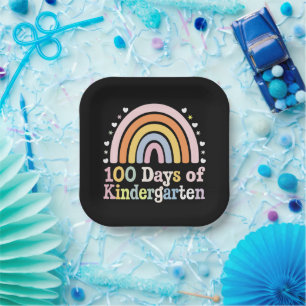 100th Day of Kindergarten Teacher Kids 100 Days Paper Plates