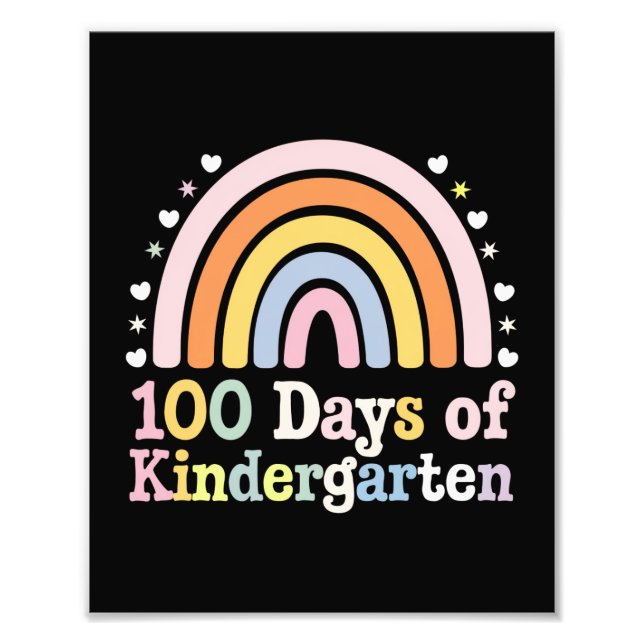 100th Day of Kindergarten Teacher Kids 100 Days  Photo Print (Front)