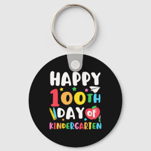 100th Day Of Kindergarten Teacher Kids 100 Days Sc Keychain