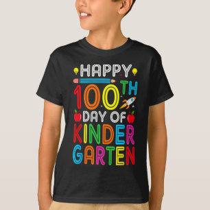 100th Day Of Kindergarten Teacher Kids 100 Days Sm T-Shirt