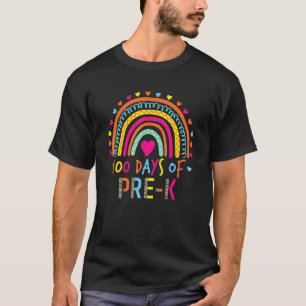 100th Day Of Pre K School Rainbow 100 Days Smarter T-Shirt