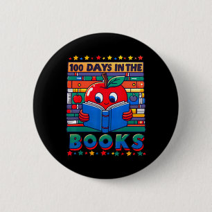 100th Day Of School 100 Days In The Book Reading B Button