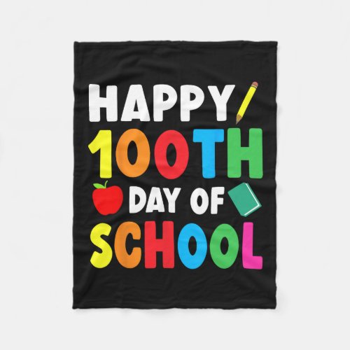 100th Day Of School 100 Days Of School Teacher Stu Fleece Blanket