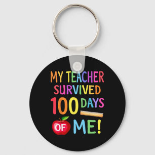 100th Day Of School 100 Days Of School Teacher Stu Keychain