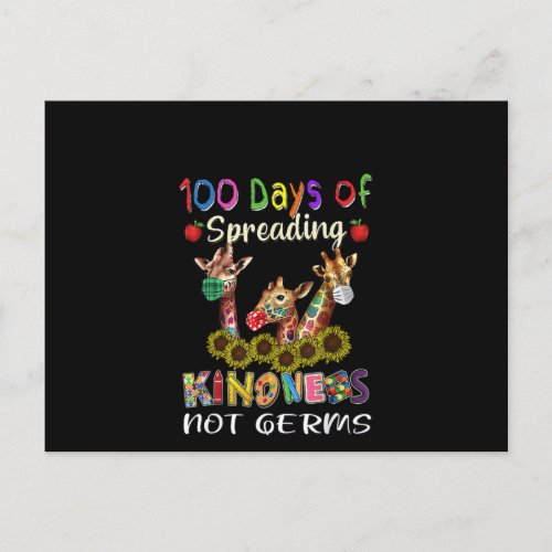 100Th Day Of School 100 Days Of Spreading Kindness Announcement Postcard
