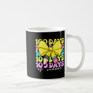 100th Day Of School 100 Days Pencil Coquette Bow W Coffee Mug