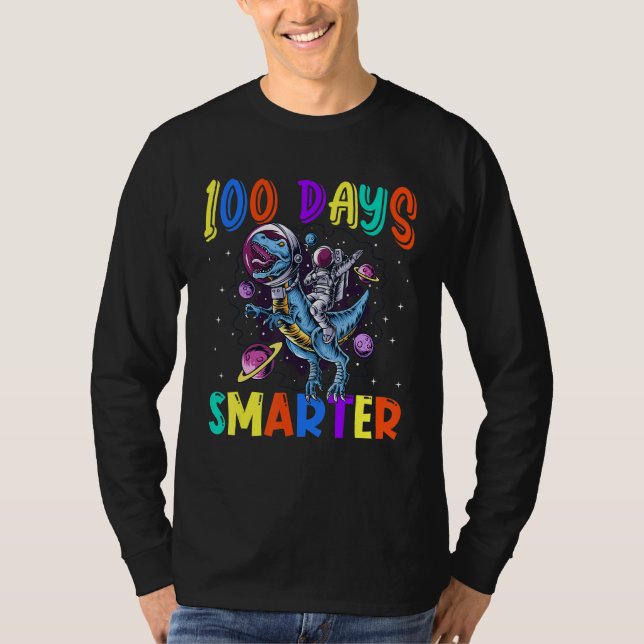 100th Day Of School 100 Days Smarter Books Space A T-Shirt (Front)