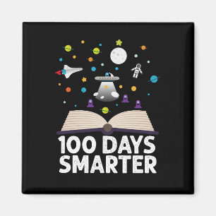 100th Day Of School 100 Days Smarter Books Space  Magnet