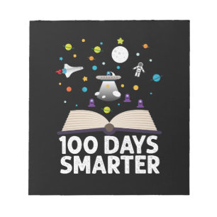 100th Day Of School 100 Days Smarter Books Space Notepad