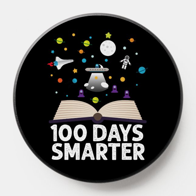 100th Day Of School 100 Days Smarter Books Space  PopSocket (Popsocket)