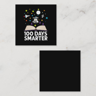 100th Day Of School 100 Days Smarter Books Space  Square Business Card