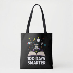 100th Day Of School 100 Days Smarter Books Space Tote Bag