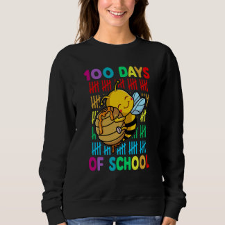 100th Day Of School Animal Bees Happy 100th Day Ki Sweatshirt