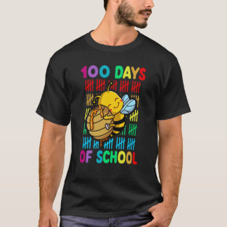 100th Day Of School Animal Bees Happy 100th Day Ki T-Shirt