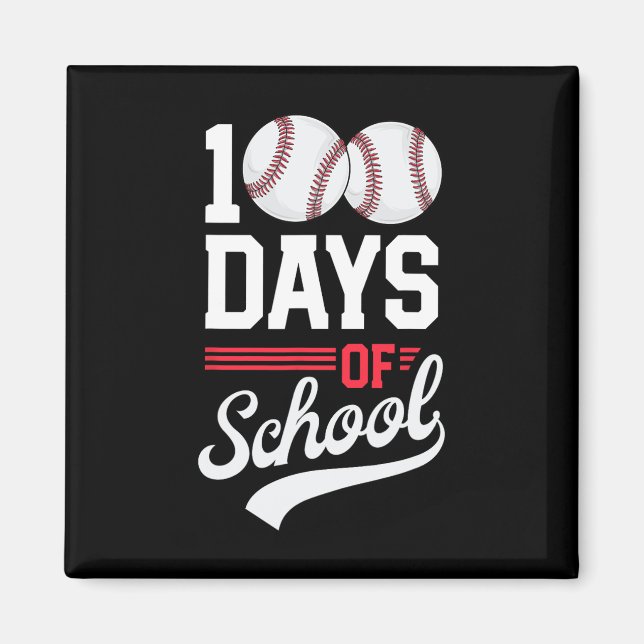 100th Day Of School Baseball 100 Days Kids  Magnet (Front)