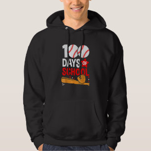 100th Day Of School Baseball 100 Days Smarter Teac Hoodie