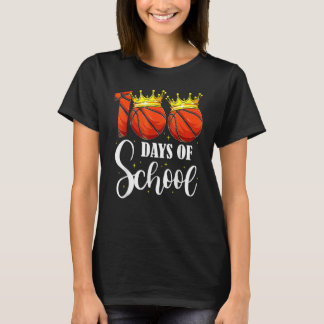 100th Day Of School Basketball 100 Days Smarter Te T-Shirt