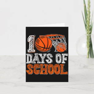 100th Day Of School Basketball Kids 100 Days Of Sc Card