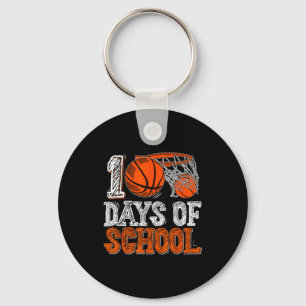100th Day Of School Basketball Kids 100 Days Of Sc Keychain
