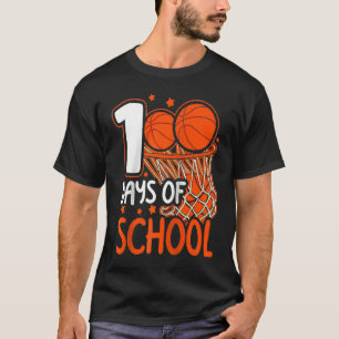100th Day of School Basketball Kids 100 Days Of Sc T-Shirt