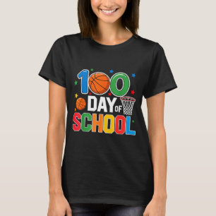 100th Day Of School Basketball - Kids 100 Days Of T-Shirt