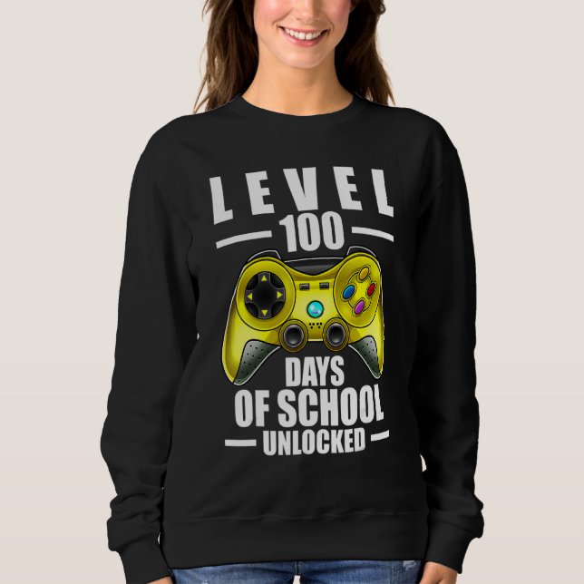 100th Day Of School Boys 100 Days Of School Gaming Sweatshirt (Front)