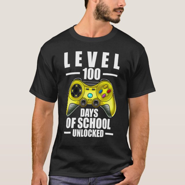 100th Day Of School Boys 100 Days Of School Gaming T-Shirt (Front)