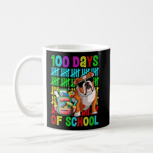 100th Day Of School Boys Kids English Bulldog Dog  Coffee Mug