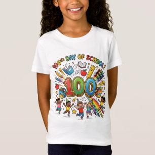 100th Day of School Colorful Celebration Design –  T-Shirt