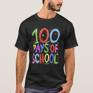100th Day of School Crayon 100 Teacher Boy Girl Ki T-Shirt