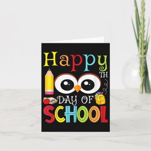 100th Day Of School Cute 100 Days Owl Gift  Card