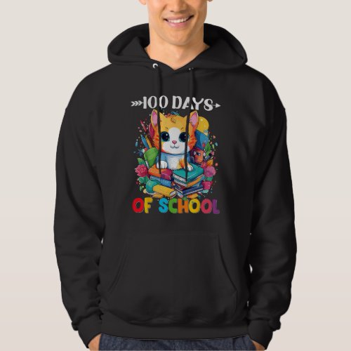 100th Day Of School Cute Cat Kitty Gifts 100 Days  Hoodie