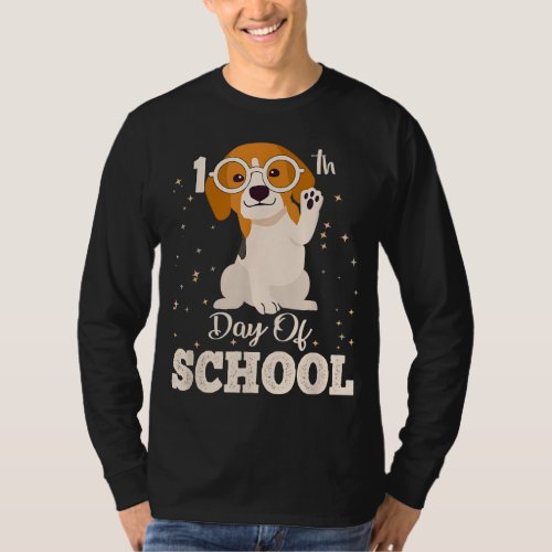 100th Day Of School Cute Dog 100 Days Student Teac T_Shirt