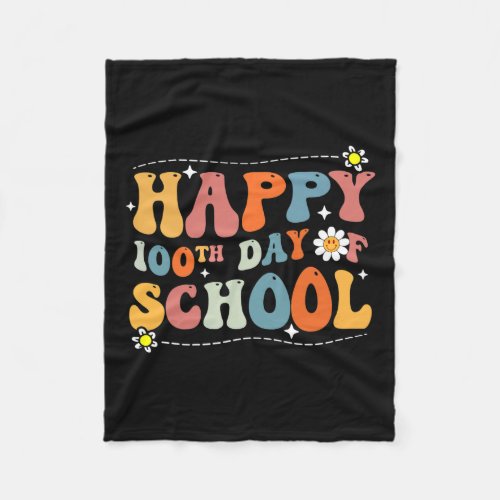 100th Day Of School Cute Students Teachers 100 Day Fleece Blanket