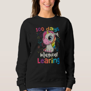 100th Day of School Cute Unicorn Girls 100 Days of Sweatshirt