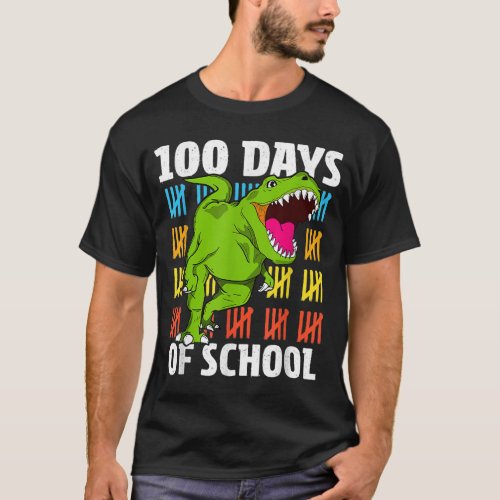 100th Day Of School Dino Kids Happy 100 Days Dinos T_Shirt