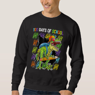 100th Day Of School Dinosaur Rex Dino Boys Kids Sweatshirt